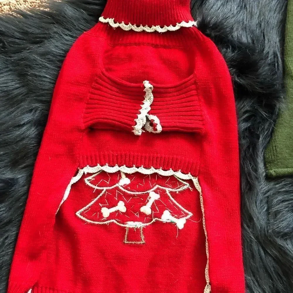 Dog Holiday themed outfits bundle size large